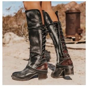 Freebird The Coal Tall Lace Up Boots, Size 8